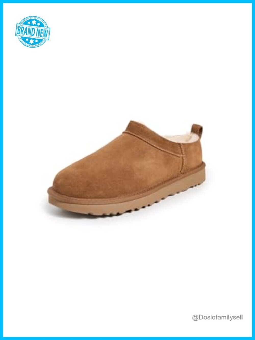 Suede Ankle Boot with Sheepskin Lining and Pull Tab